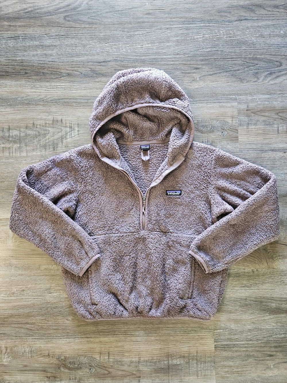 Patagonia Women's Los Gatos Mauve Brown Hooded Half‎ Zip Pullover